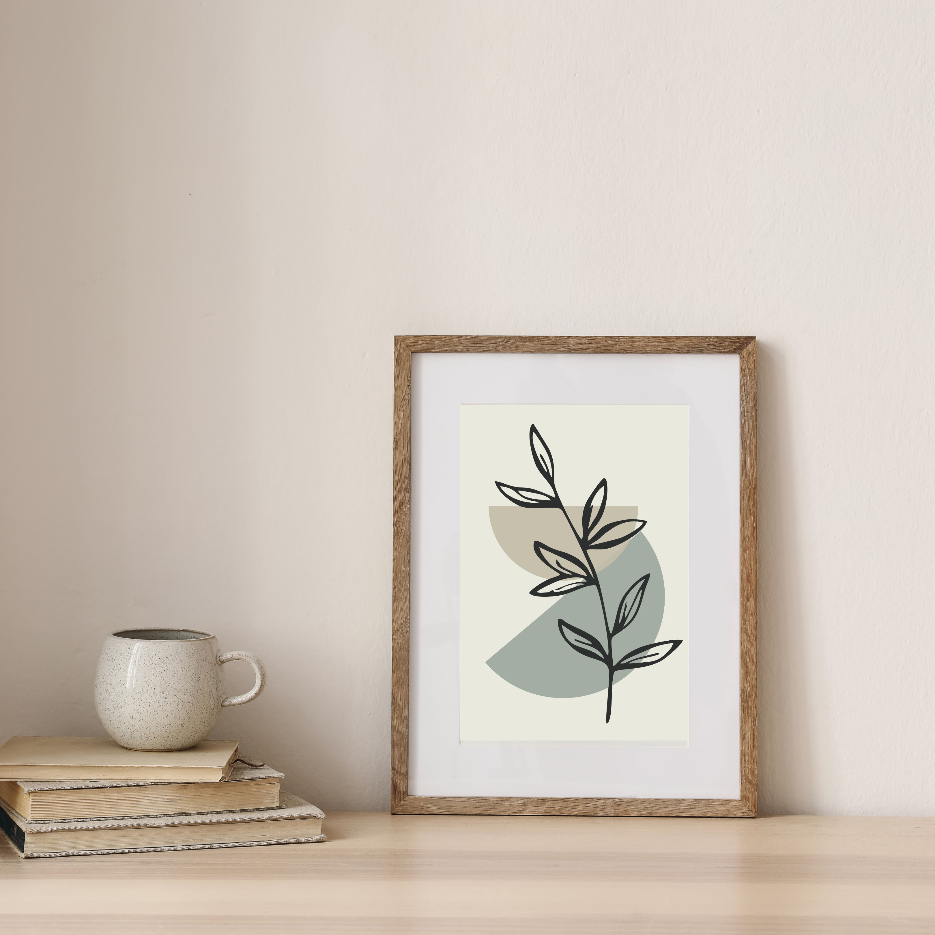 Muted green boho print set of three