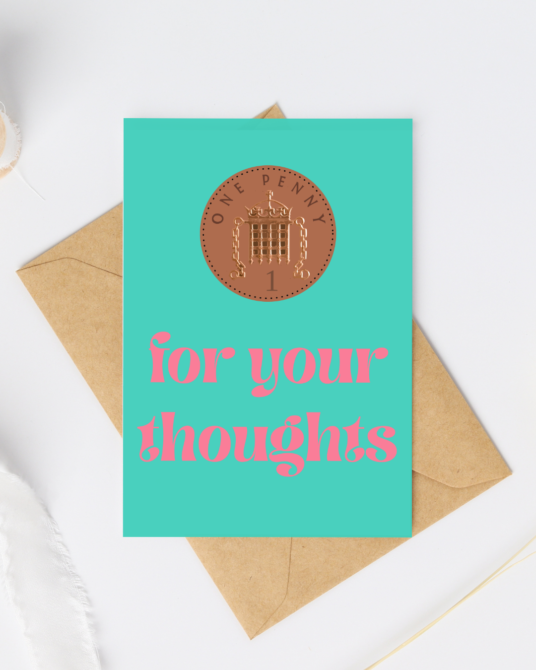Penny for your thoughts greeting card