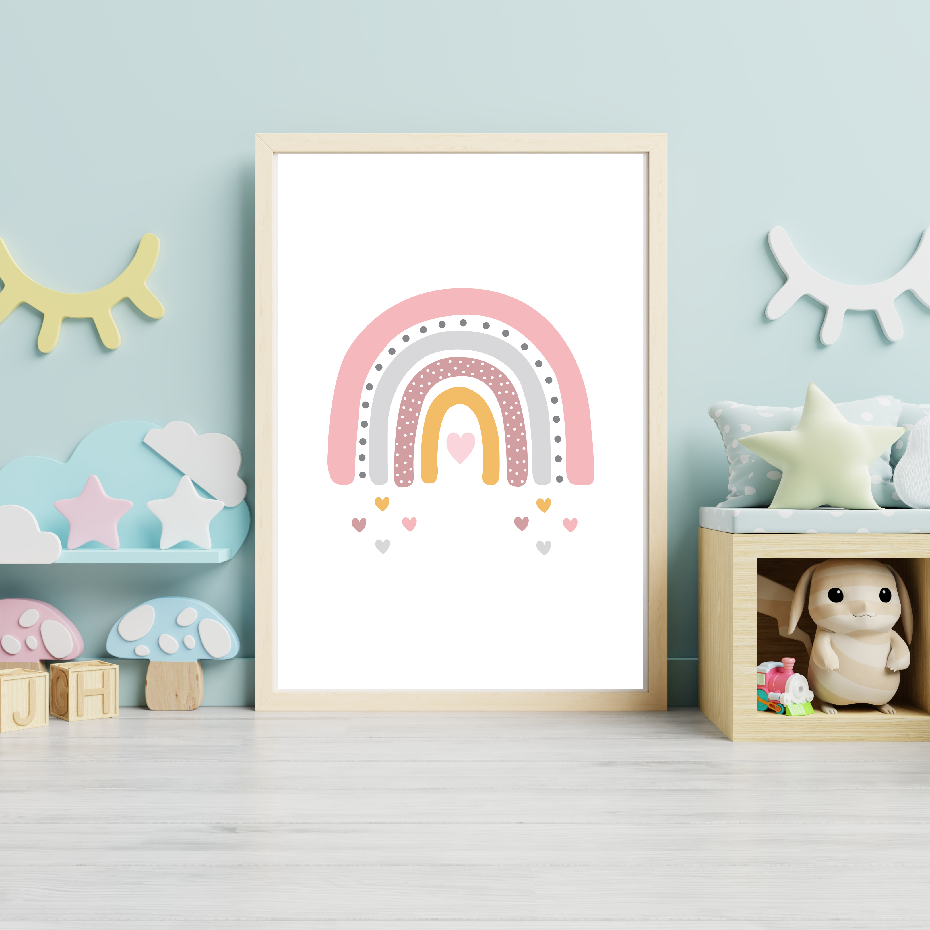 Star, moon, cloud nursery prints