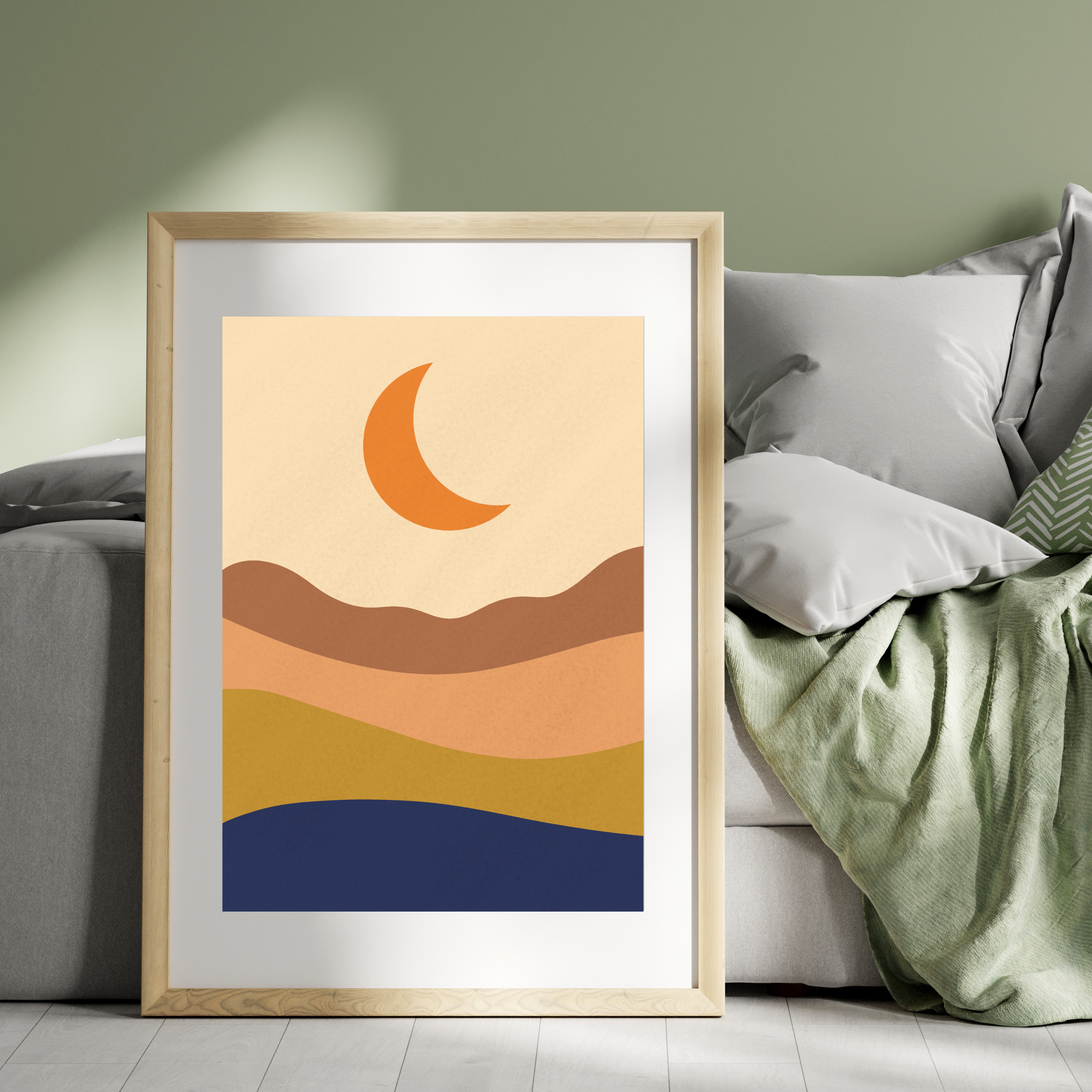 Sun and moon boho print set of three