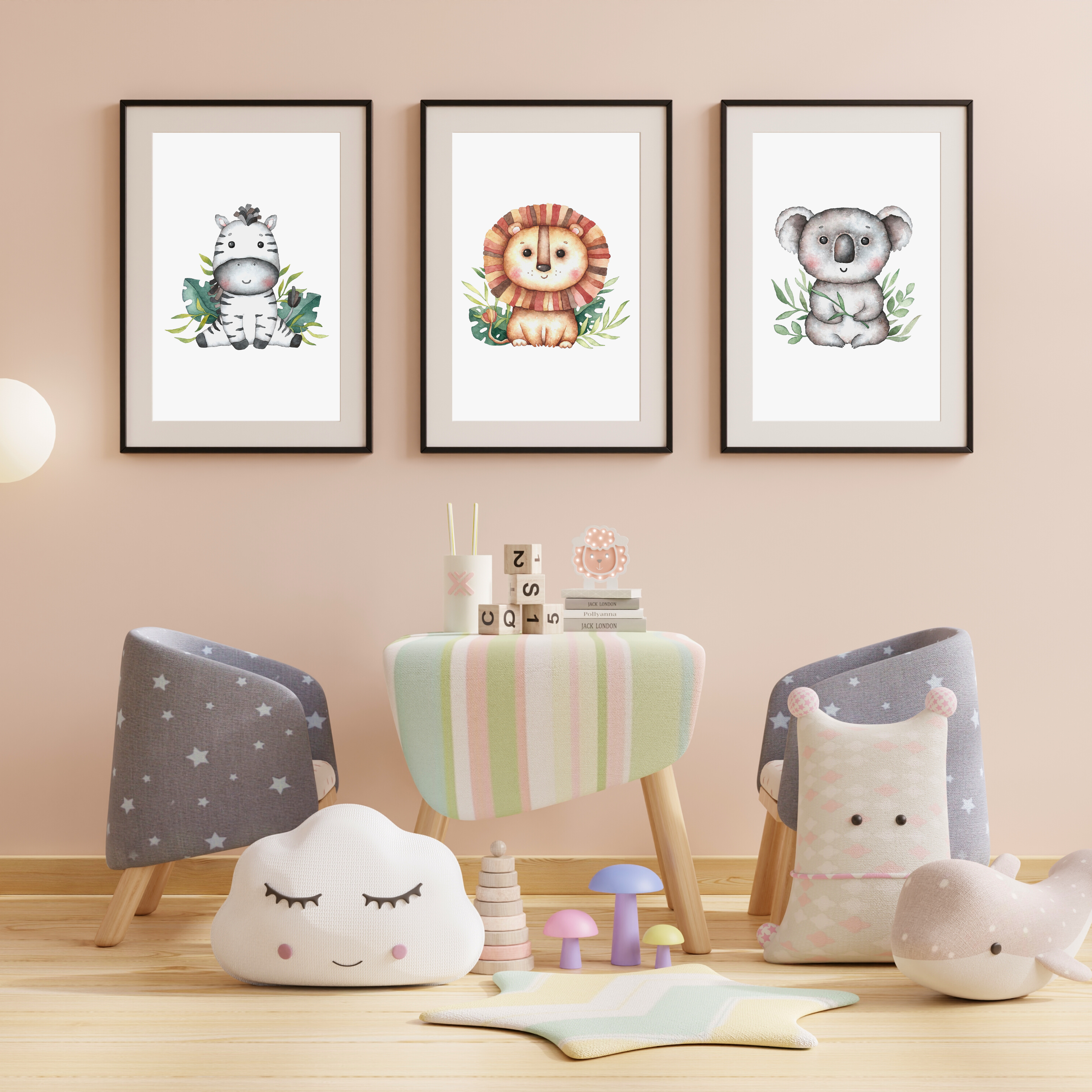 safari animal nursery prints