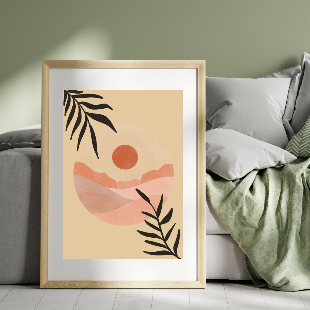 Sun and moon boho print set of three