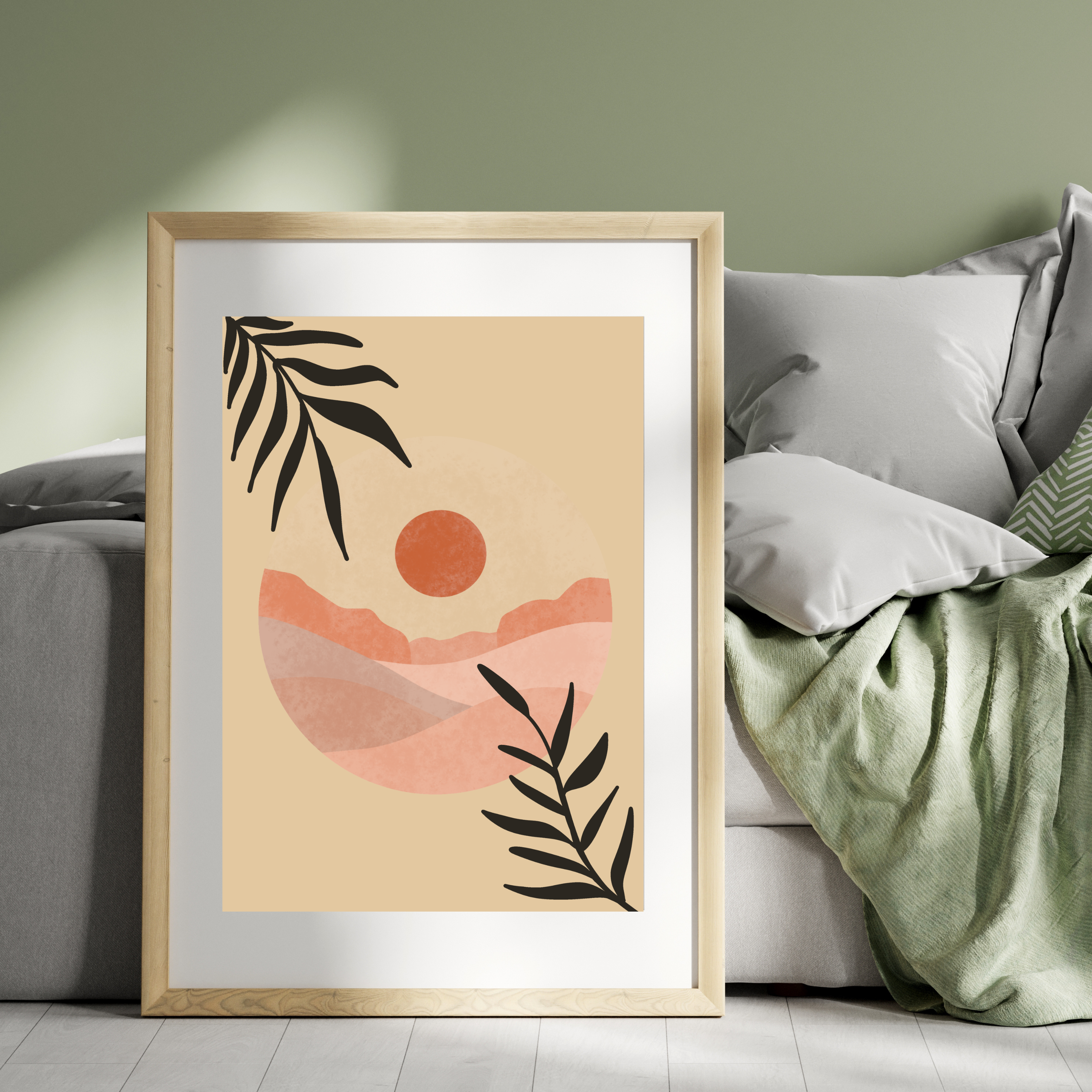 Sun and moon boho print set of three