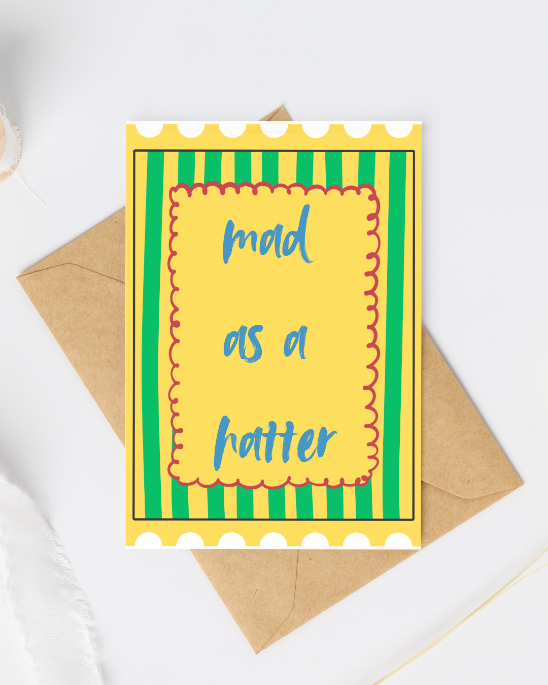 Mad as a hatter greeting card