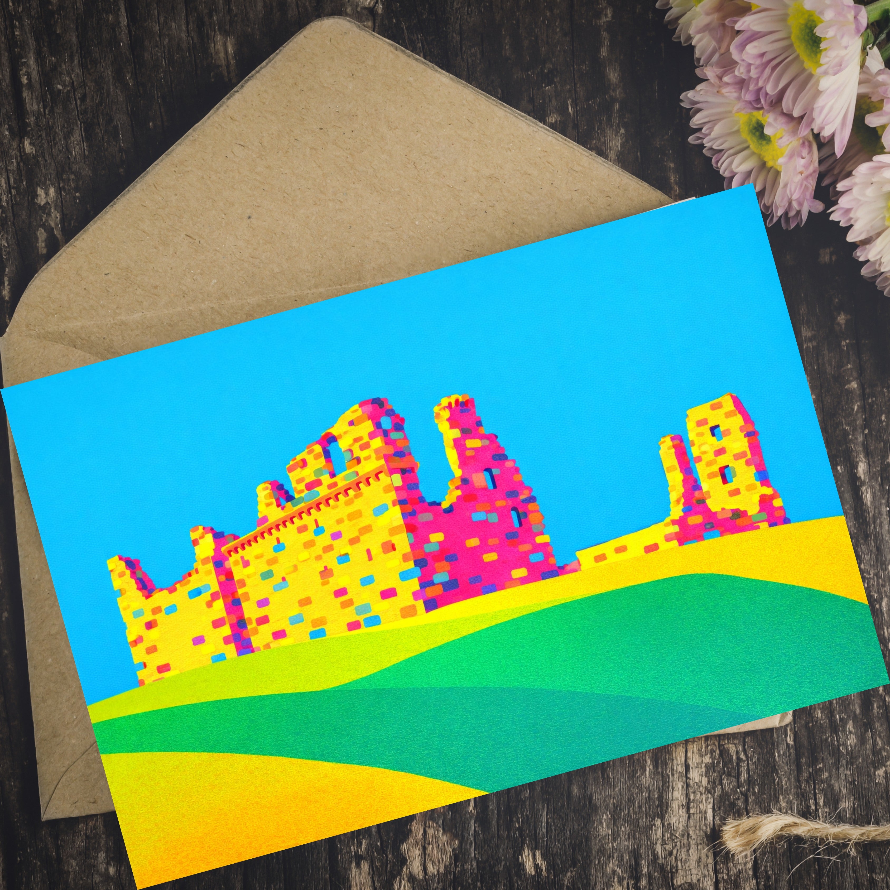 Penrith Castle bright  greeting card