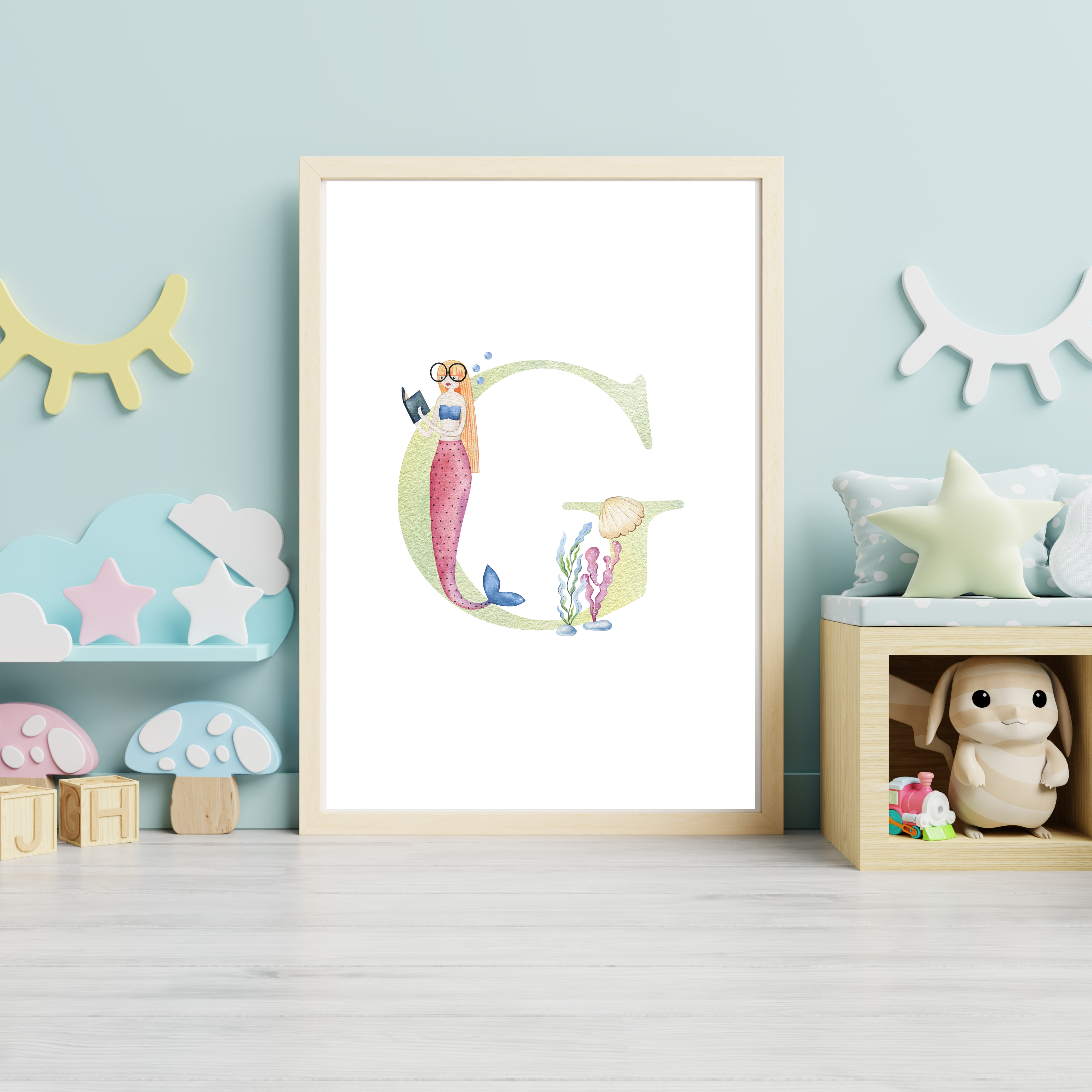 mermaid initial print