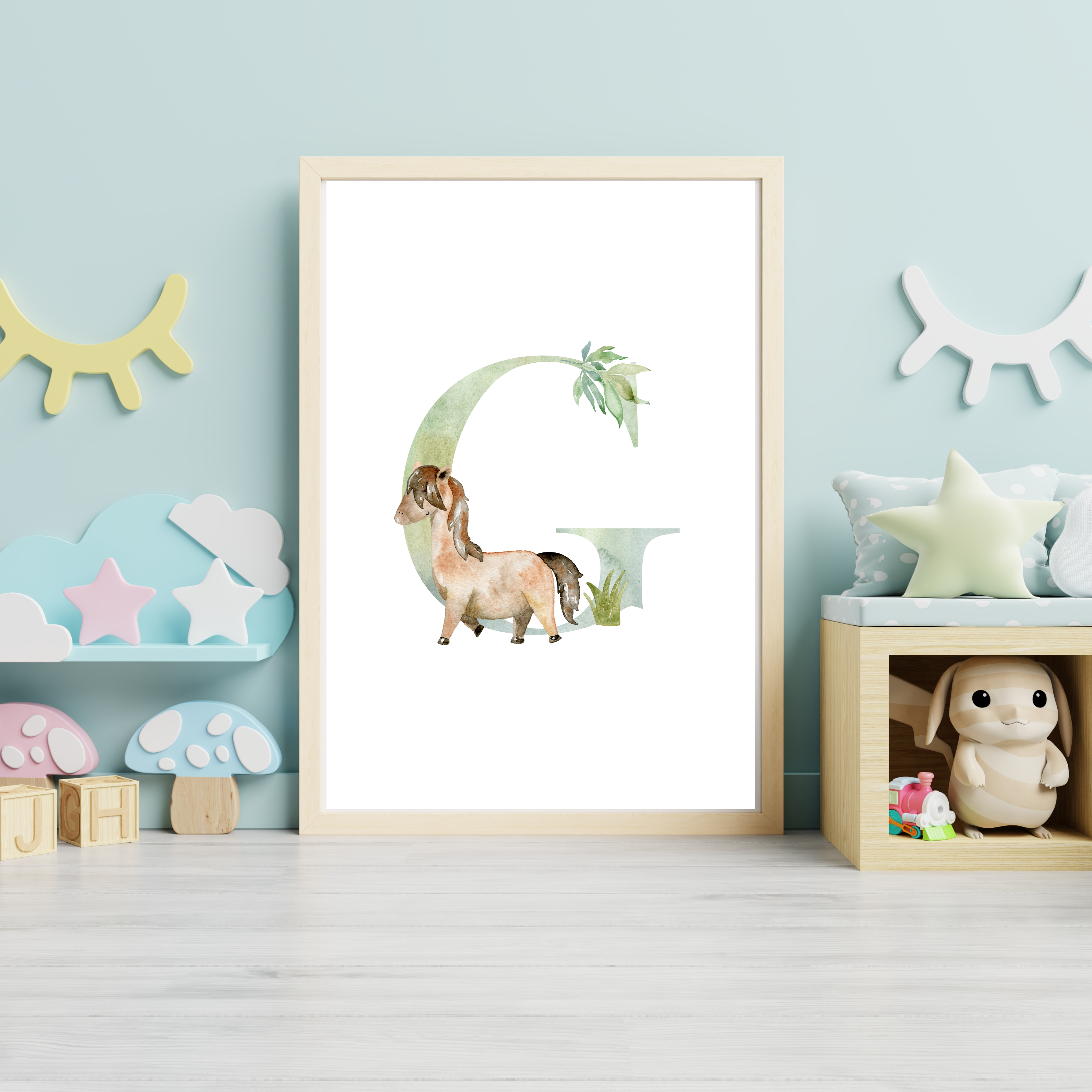 Farm animal initial prints