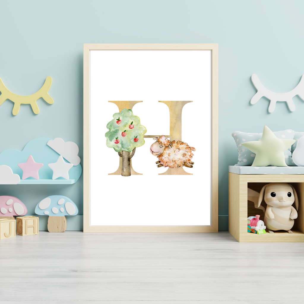 Farm animal initial prints