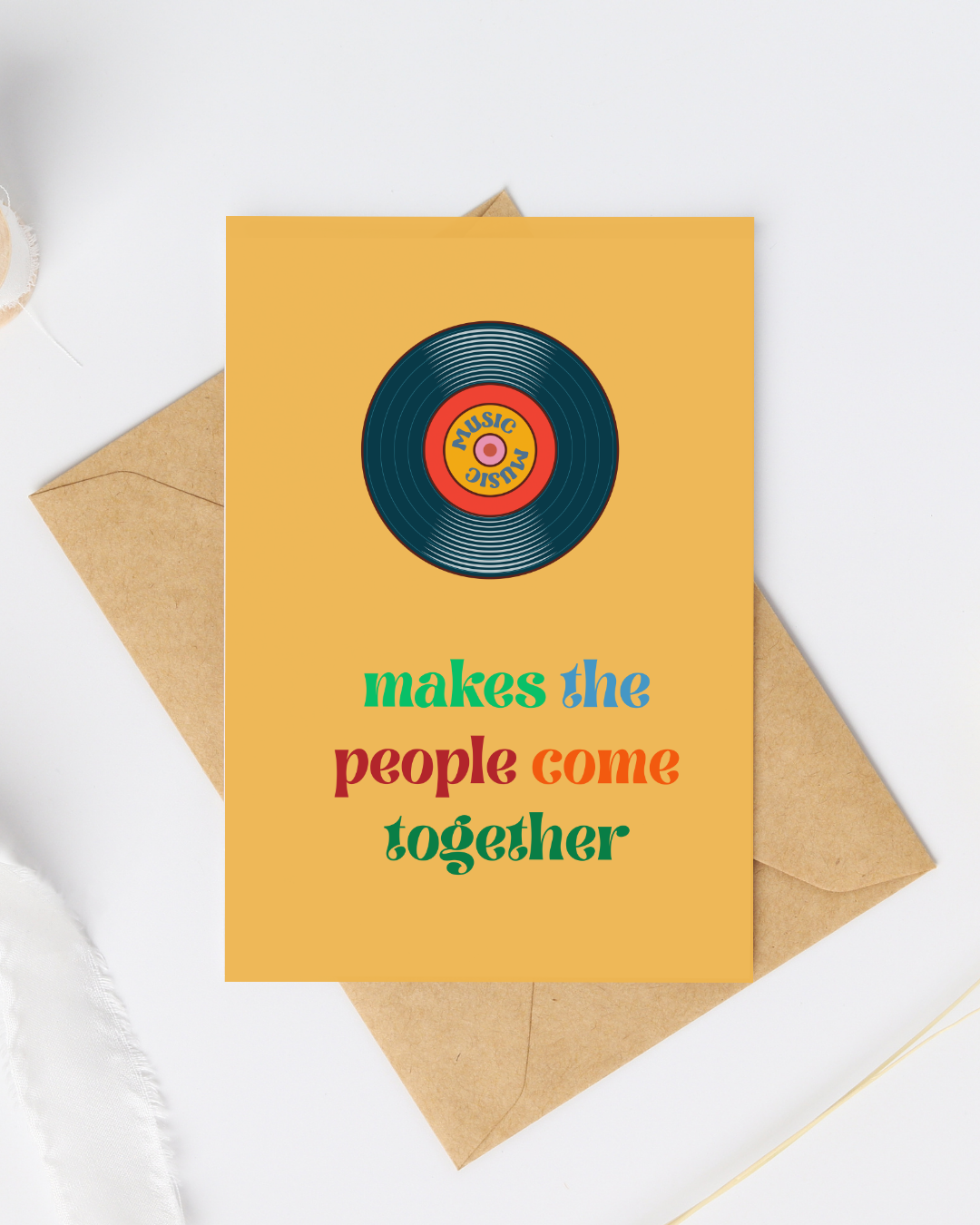 music makes the people come together greeting card