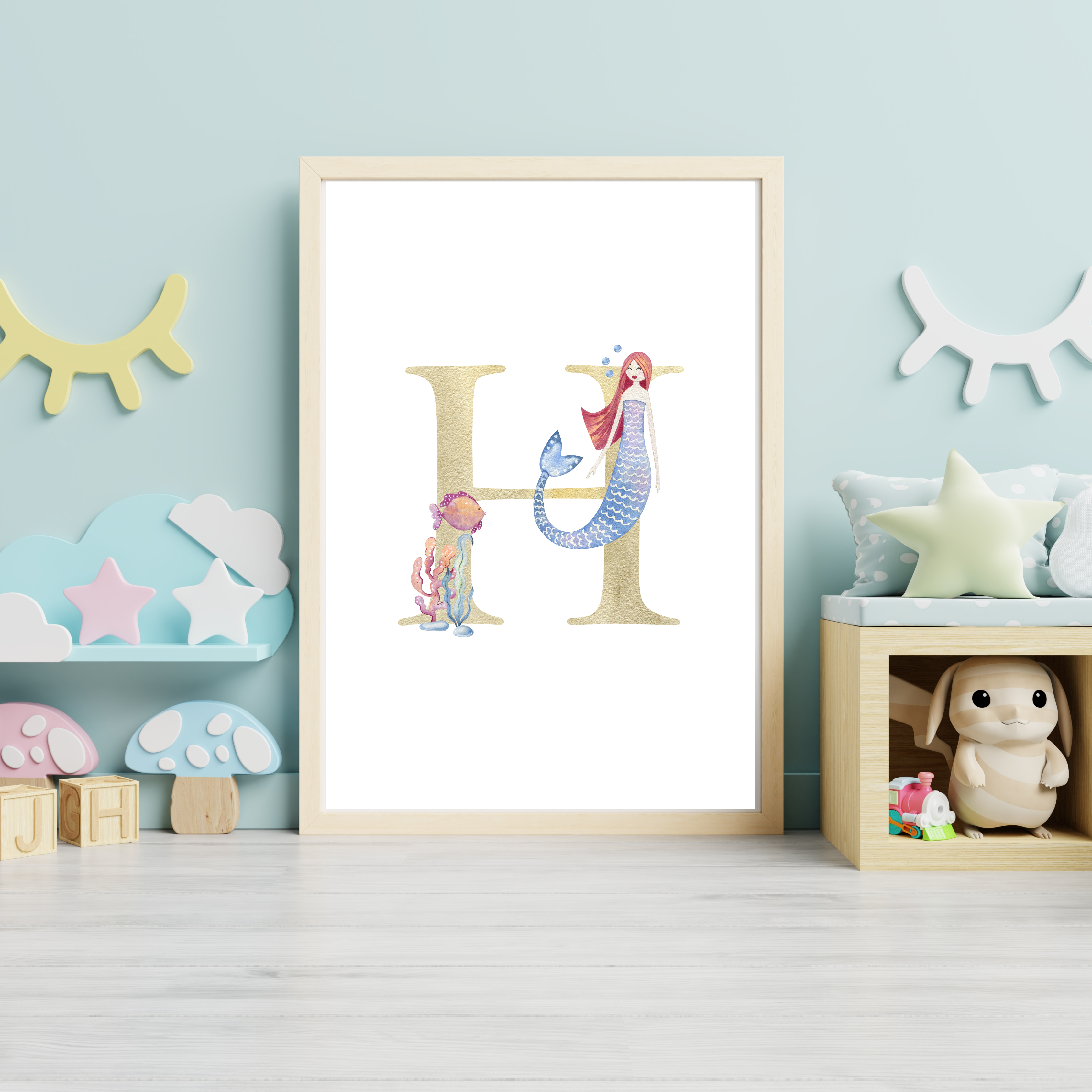 mermaid initial print