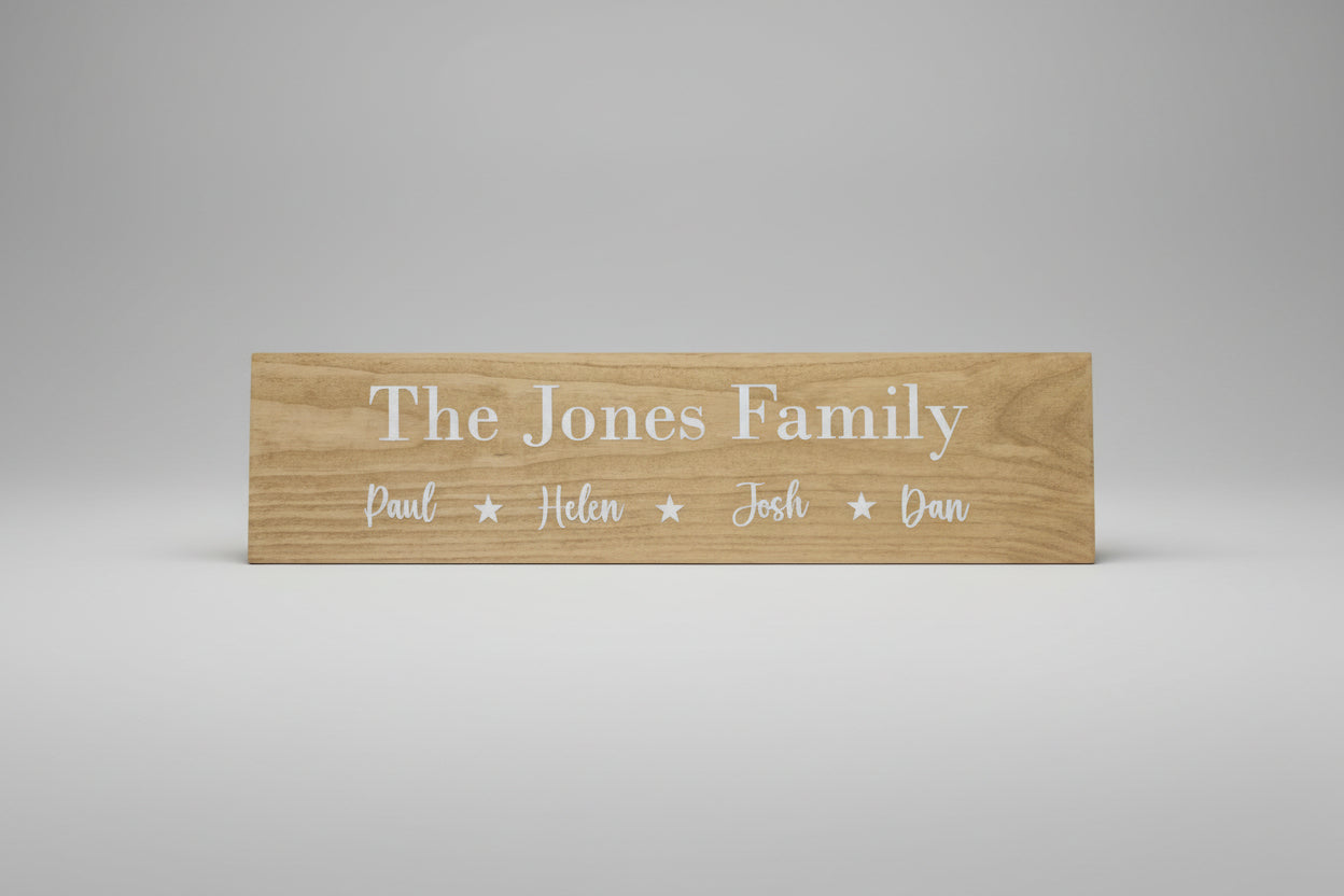 Personalised Family Name Wooden Sign