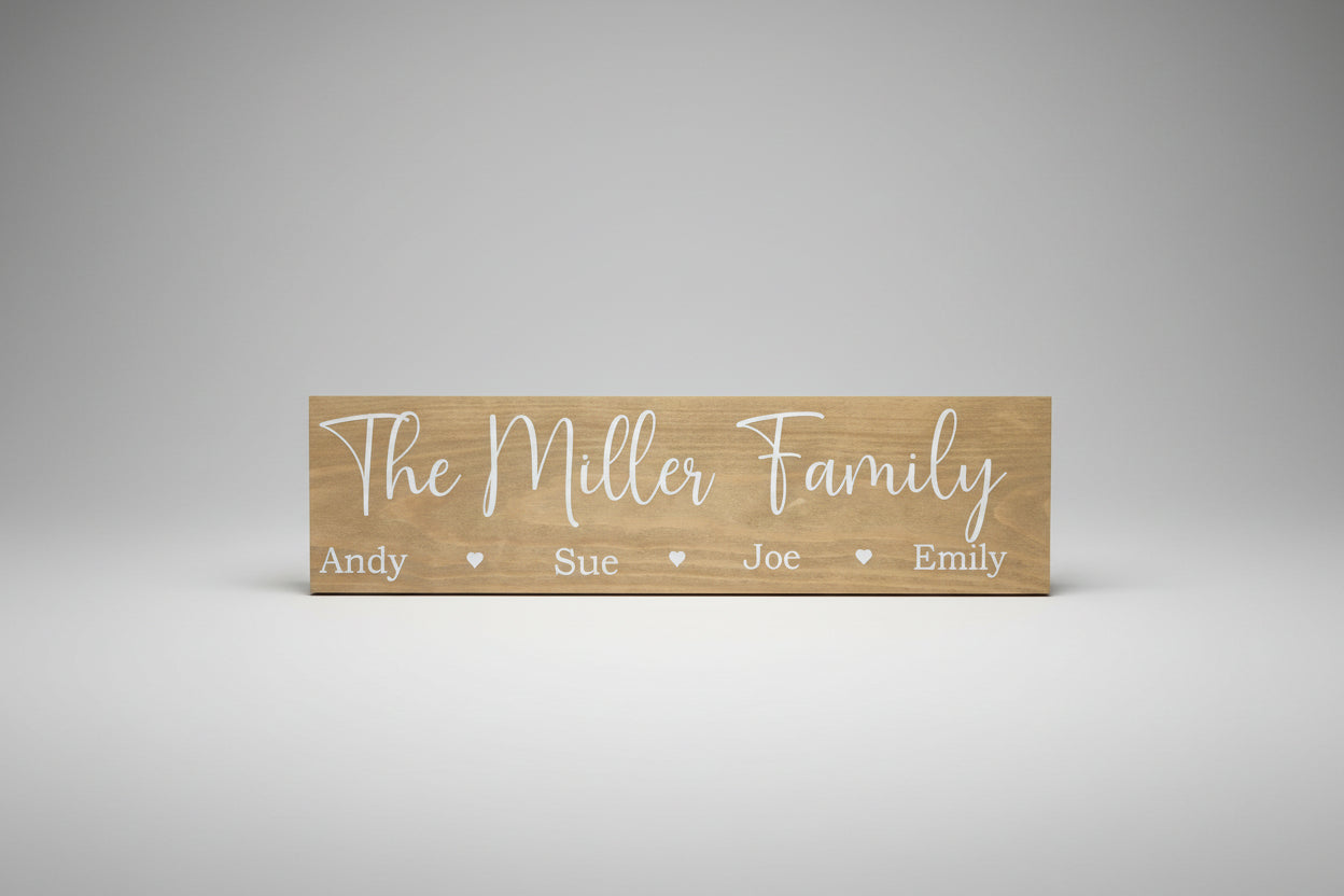 Personalised Family Name Wooden Sign