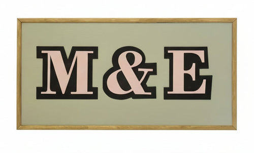 30x60cm wooden initial wall art
