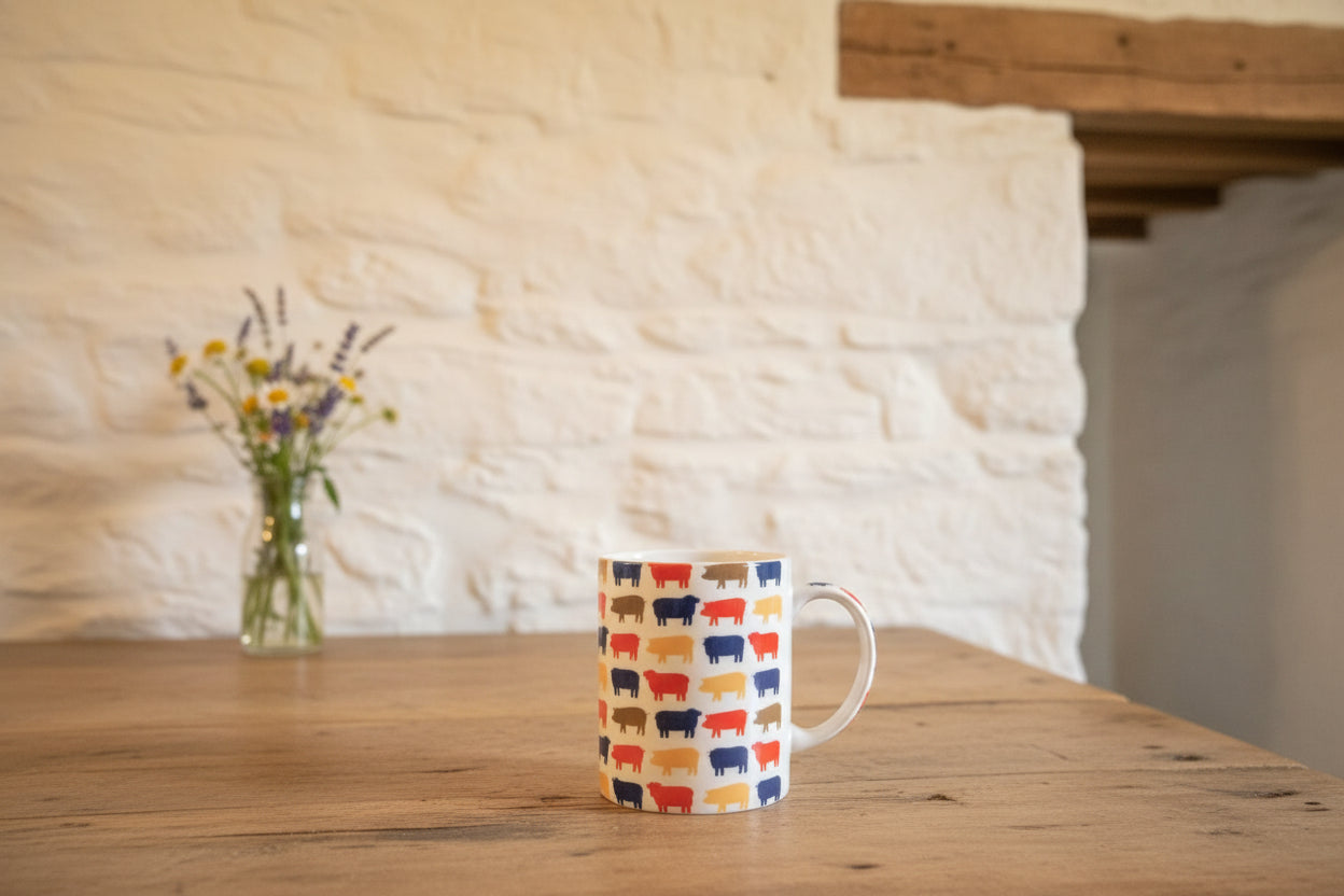 Bright pig pattern mug