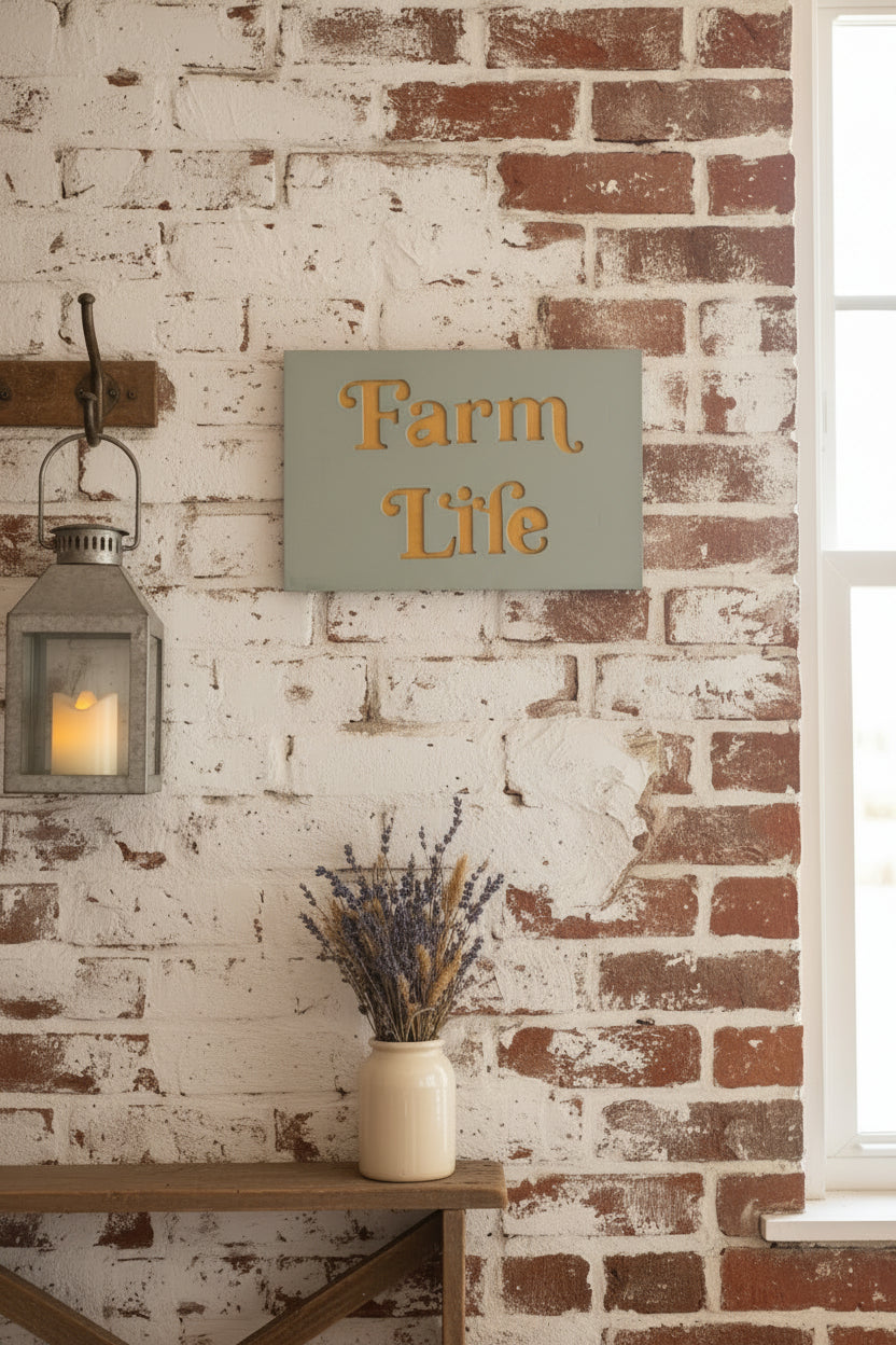 Retro wooden wall art words