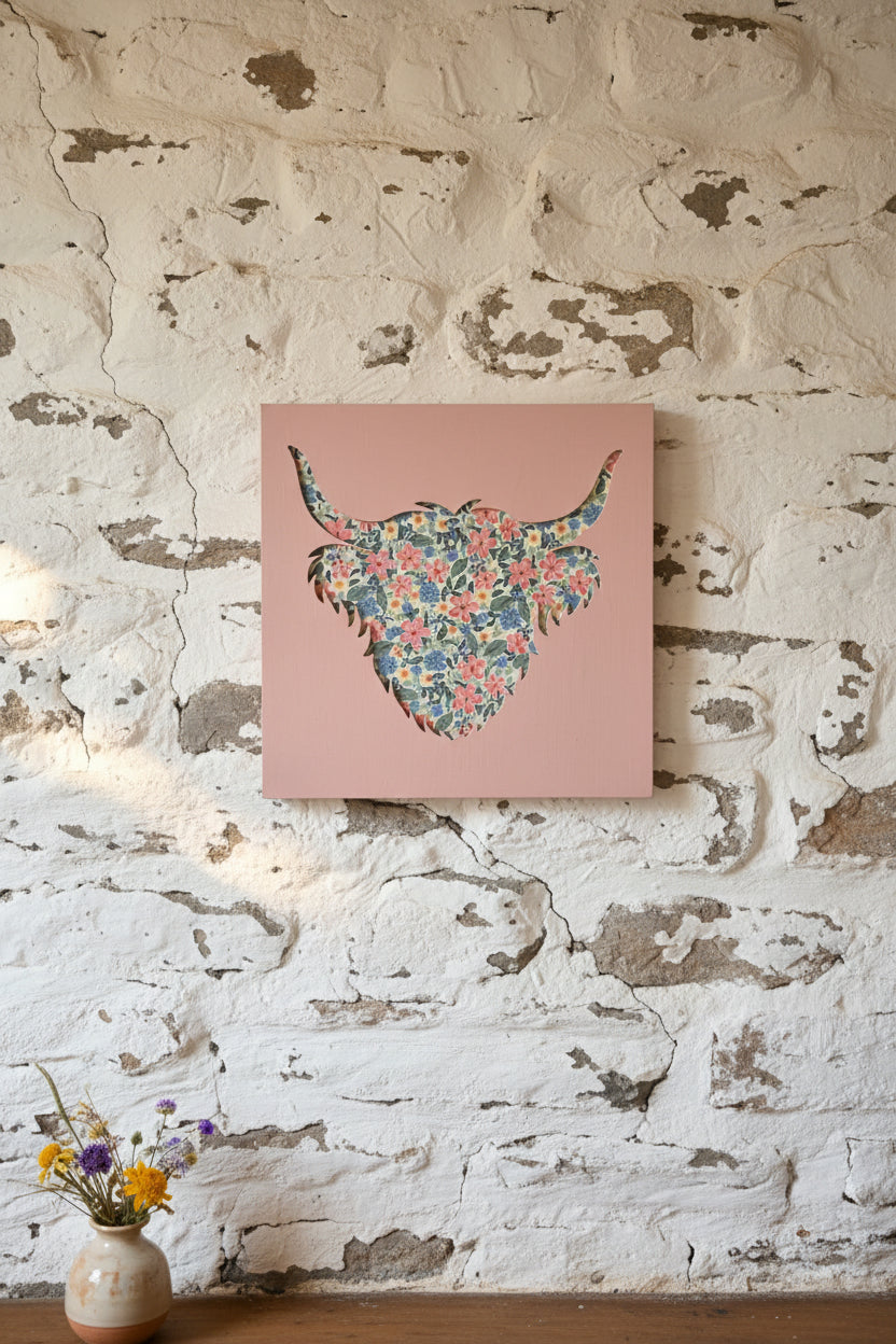 animal 30x30 animal wooden wall art (horse and cow)
