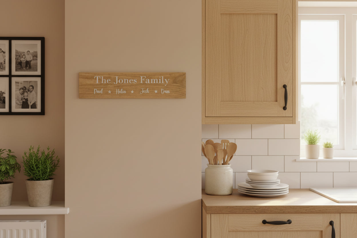 Personalised Family Name Wooden Sign
