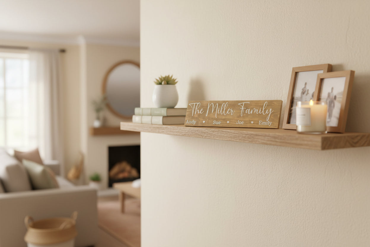 Personalised Family Name Wooden Sign