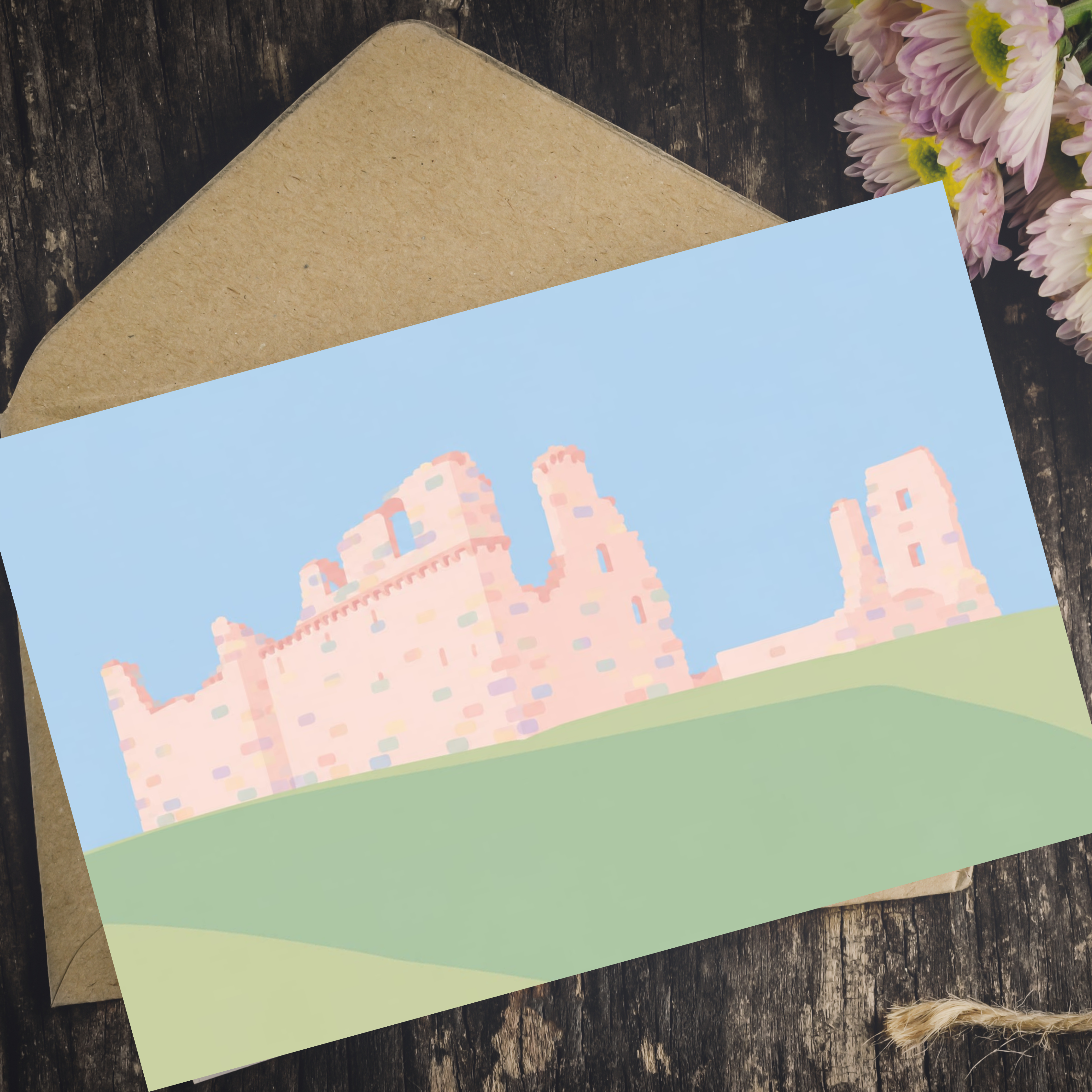 Penrith Castle pastel greeting card