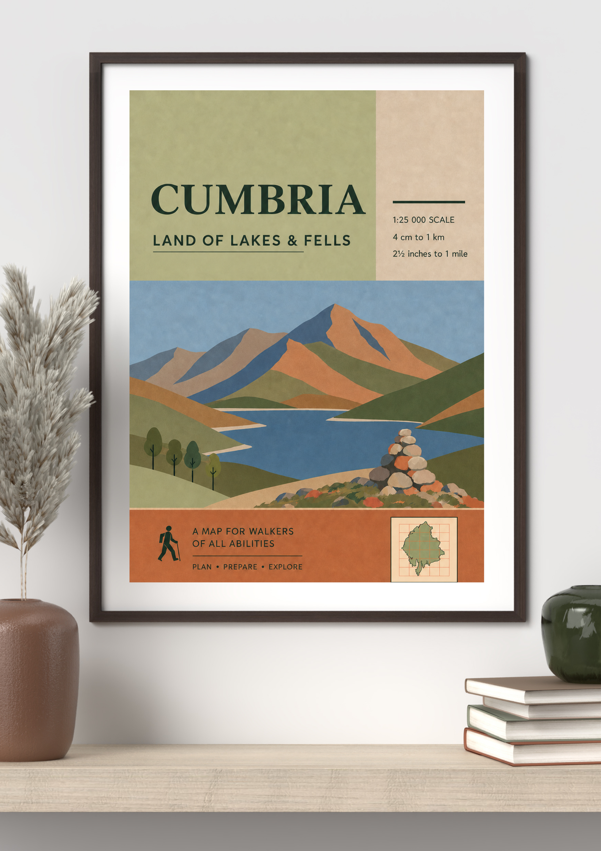 Cumbria Land of Lakes & Fells Print