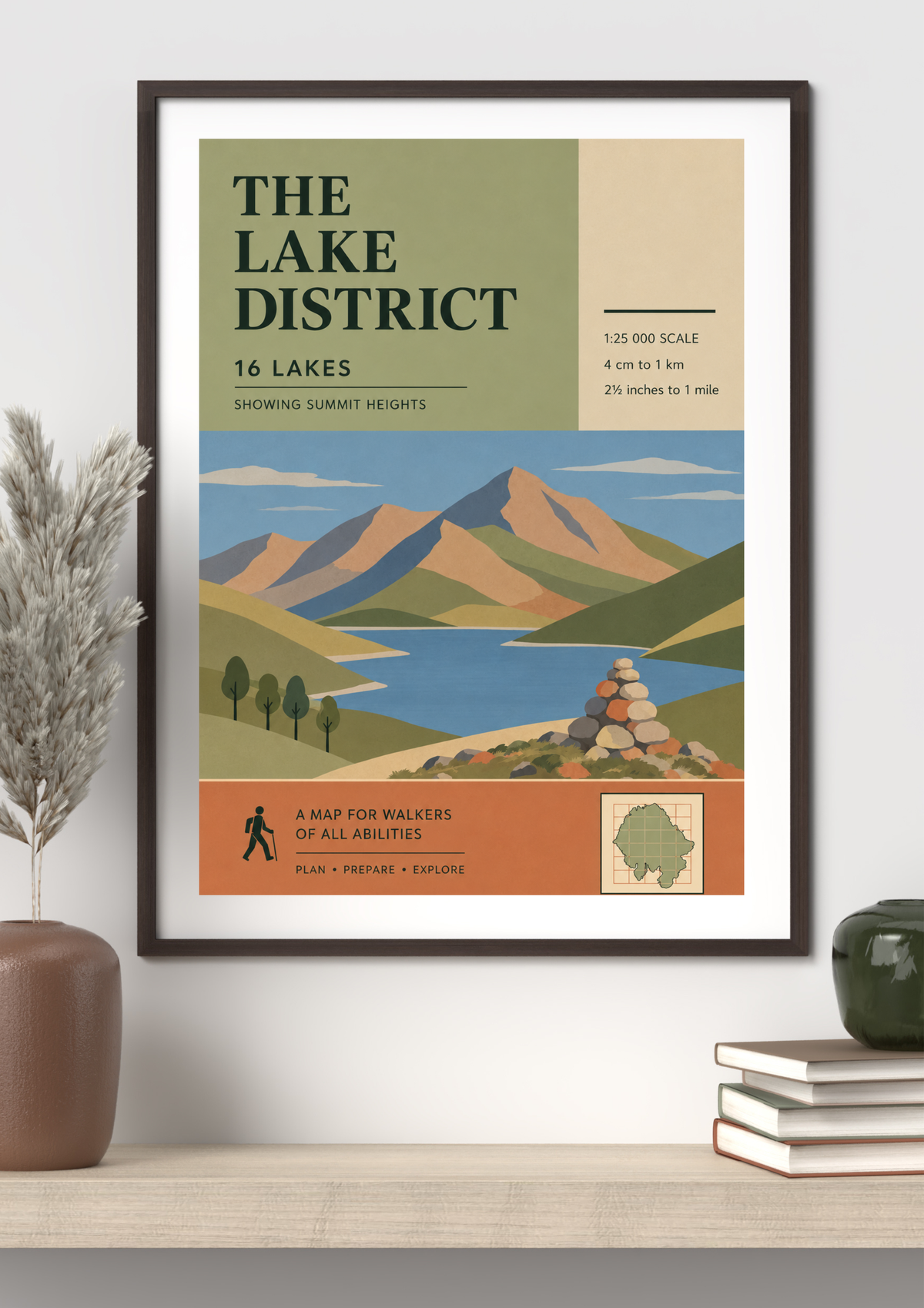 The Lake District 16 Lakes Print