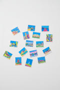 Cumbria towns, lakes and fells bright stamp shaped stickers