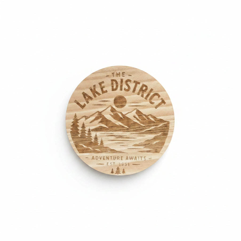 Lake District wooden engraved coaster