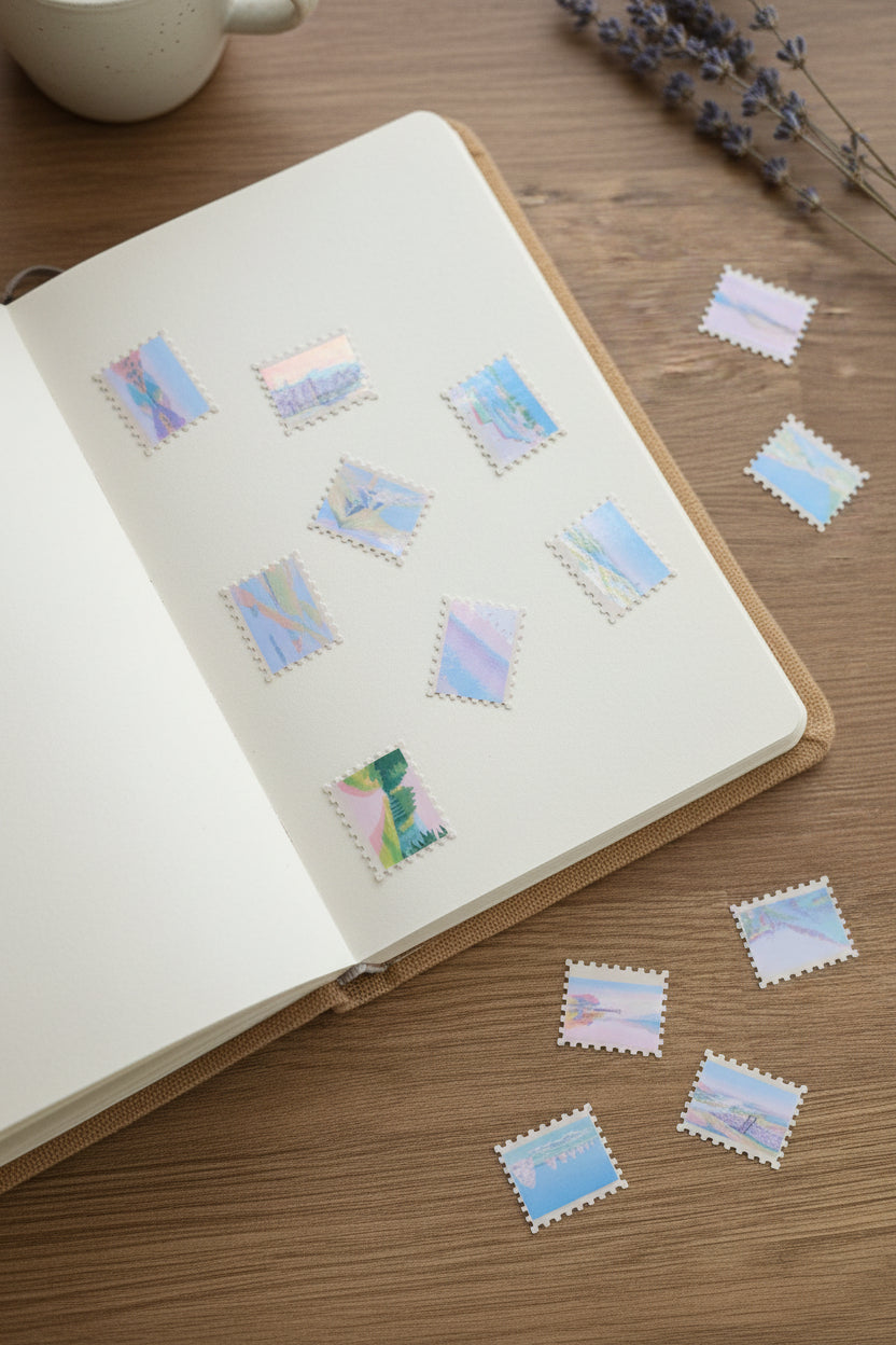 Cumbria lakes, fells and landmarks stamp shaped stickers