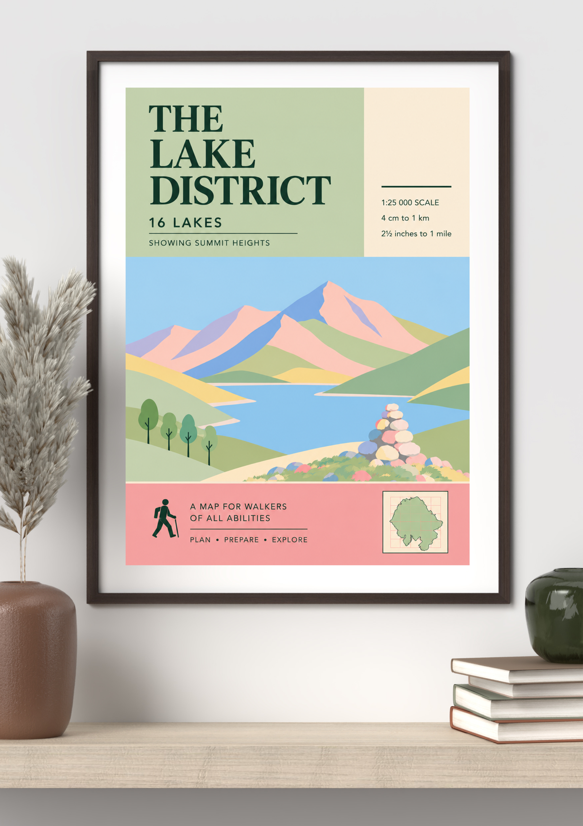 The Lake District 16 Lakes Print (pastels)