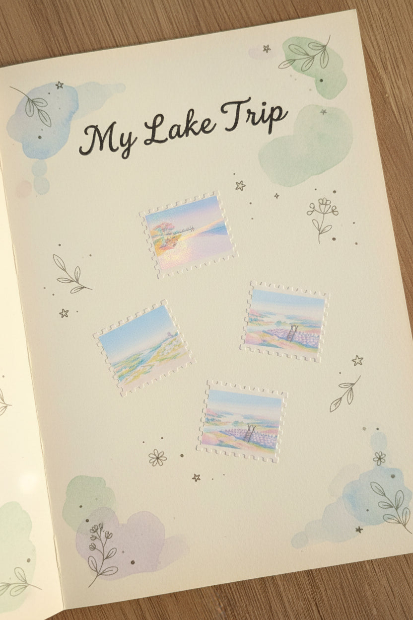 Cumbria lakes, fells and landmarks stamp shaped stickers
